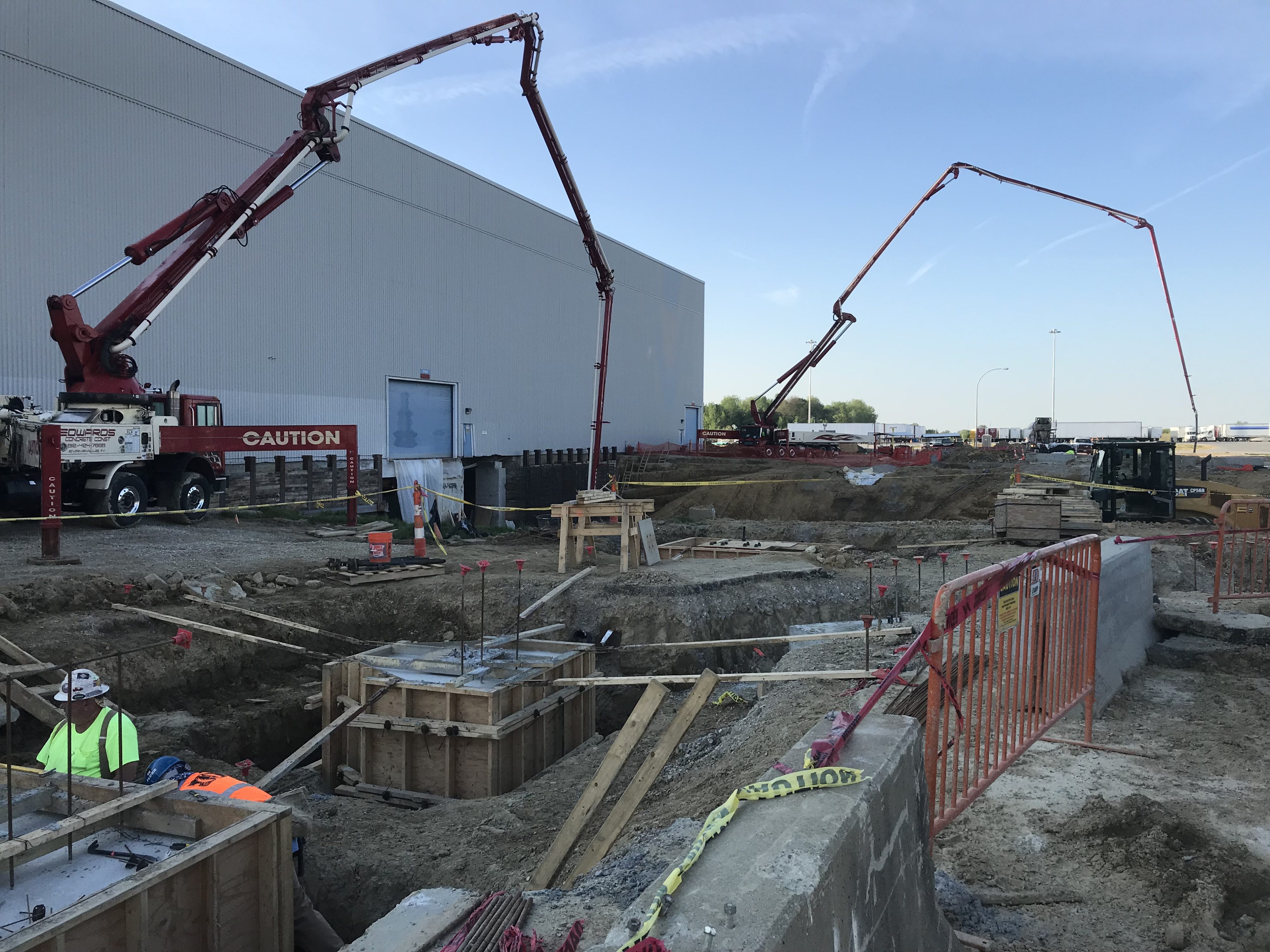 Building supplies delivered to construction site